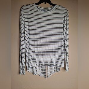 NWT ADDISON BAY Tie Back Long Sleeve Multi Stripe Blue Various sizes